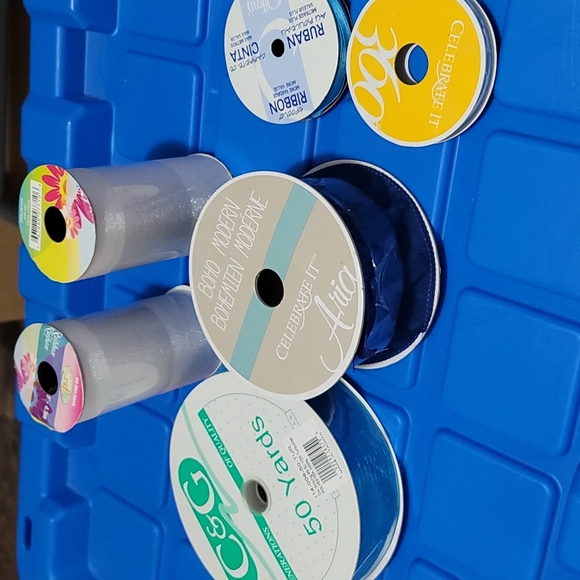 RIBBON ROLLS x6 4BLUE 2WHITE NWT - Picture 2 of 4